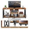 Fabato Wood TV Stand and Entertainment Center with Socket Plug-In Station, Height Adjustable Shelf, and Wire Threading Holes - 2 of 4