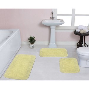 Radiant Bathroom Rugs Set, Washable Rug, Extra Soft and Absorbent bath Rug, Kitchen Mat, Bath Mat Set, Bath Floor Mat Non-Slip, 3 Pcs Set, Green - 1 of 4
