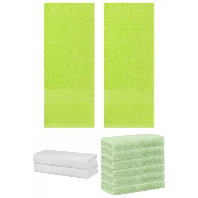 REGALWOVEN Absorbent Solid Bath Hand Face Cloths Cotton Towels 3 Piece Sets