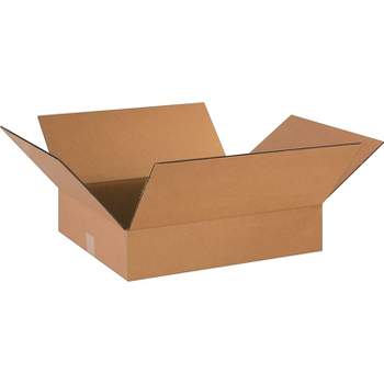 The Packaging Wholesalers Flat Corrugated Boxes 18" x 16" x 4" Kraft 25/Bundle BS181604