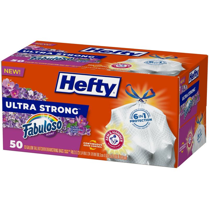Hefty Ultra Strong Fabuloso Tall Kitchen 13 Gallon Trash Bags - 50ct, 4 of 11