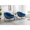 Lyngins Oversized Egg-Shaped Rattan Rocking Chair, Padded Cushion Rocker Recliner Chair Outdoor, Ergonomic Curved Design Reading Chair/Accent Chair - 3 of 4