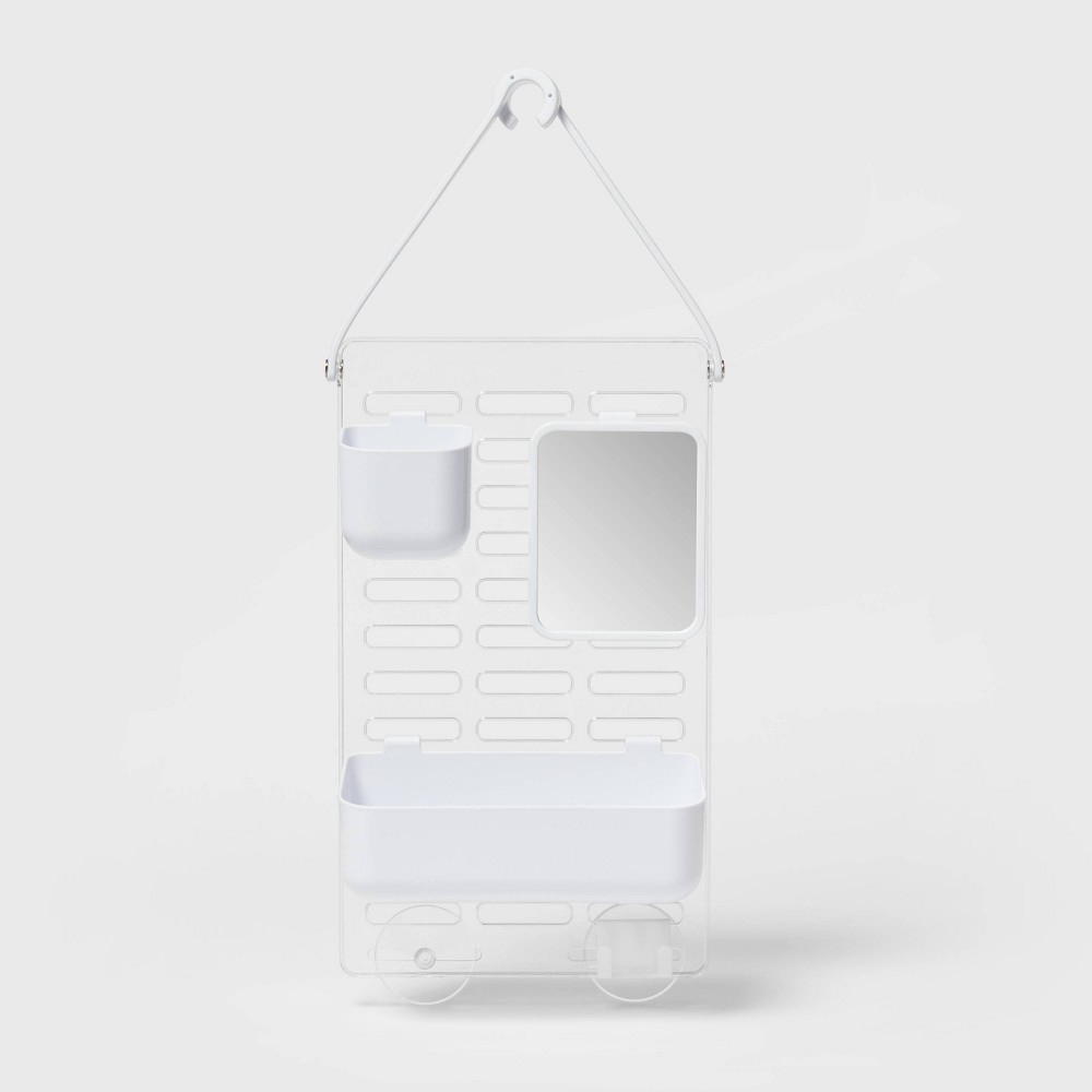 Photos - Bathroom Cabinet Adjustable Shower Caddy White - Room Essentials™: Rust-Resistant Bathroom Organizer for Dorm Rooms