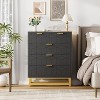 Black 5-Drawer Dresser, Chest with Metal Base, Modern Organizer for Bedroom, Living Room, Hallway - 4 of 4