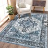Washable Vintage Rug Non Slip Low Pile Rug Soft Throw Floor Cover Foldable Indoor Carpet for Living Room Bedroom Playroom Nursery - 3 of 4