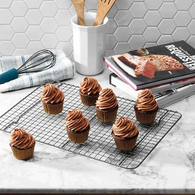 Ash Gray Non-Stick Carbon Steel 2-Piece Cooling Rack Set