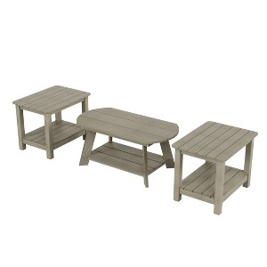 WestinTrends 3-Piece Outdoor Adirondack Coffee Table and Side Table Set - 1 of 4
