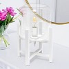 Creekwood Home Modern Glass Table Lamp with Exposed Bulb Wood Base White Clear Shade - 4 of 4