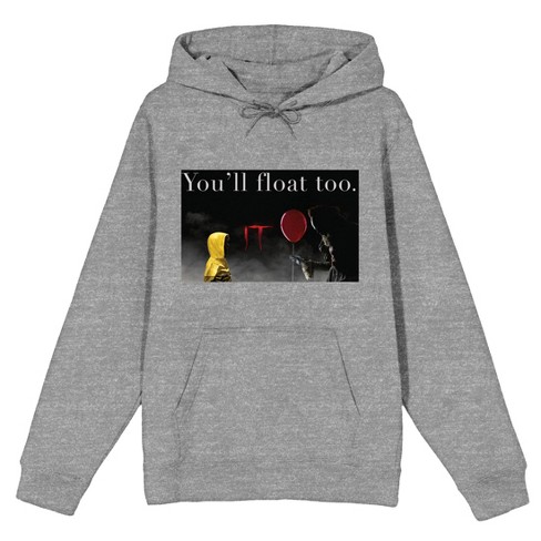 It Chapter 2 You ll Float Too Long Sleeve Gray Heather Women s Hooded Sweatshirt Target