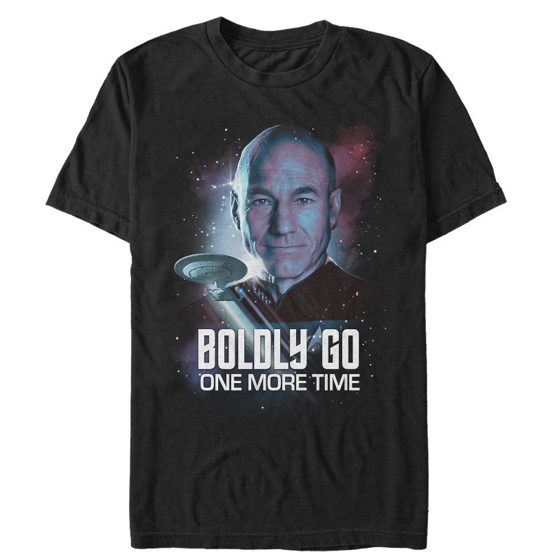 Men's Star Trek: The Next Generation Picard Boldly Go One More Time T-Shirt, 1 of 5