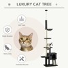 Bencmate Huge Cat Tree Kitty Activity Center Floor to Ceiling Cat Climbing Toy with Scratching Post Board, Gray, (23.5"*15.75"*106.25") - 3 of 4