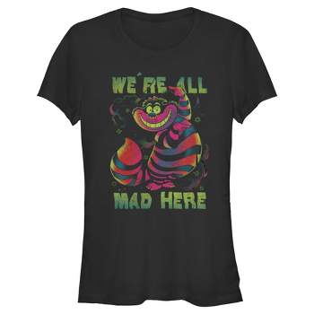 Juniors Womens Alice in Wonderland Rainbow Cheshire T-Shirt