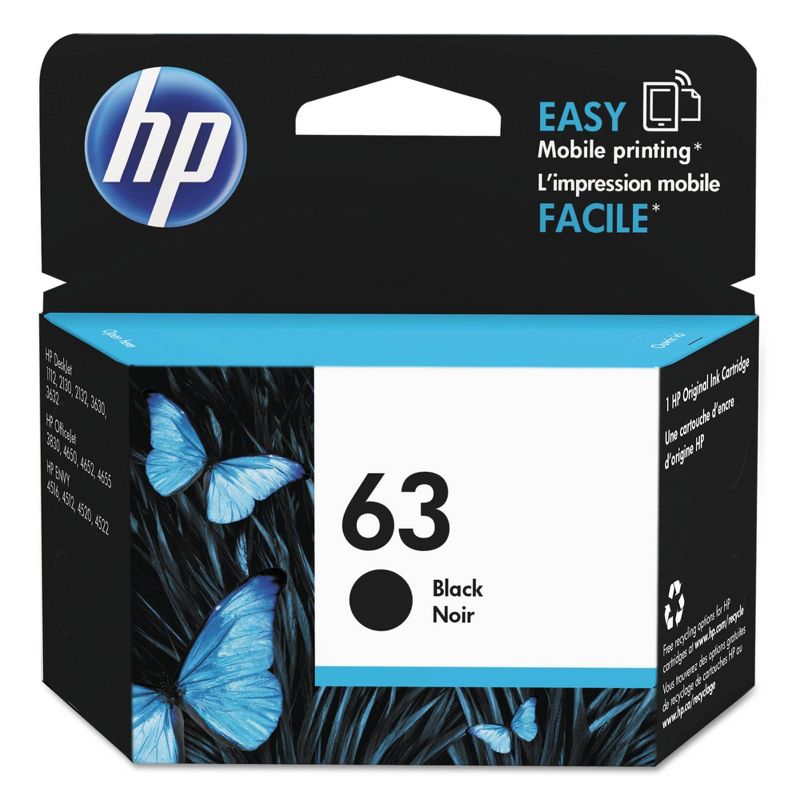 HP 63 Single Ink Cartridge - Black, 1 of 4