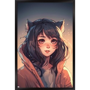 Trends International Wumples - Anime Catgirl Framed Wall Poster Prints - 1 of 4