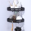 WOWOW 2 in. W x 23 in. D x 4 in. H Black Double Bathroom Corner Shelf - 2 of 4