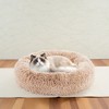 ROOMTEC Fluffy Donut Dog Bed, Calming Beds for Small Dogs Cats Round Faux Fur Cuddle Bed, Pet Anti-Anxiety Plush Bed, Machine Washable - 2 of 4