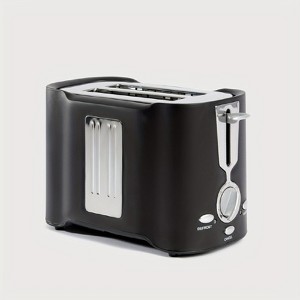 FONTOI 2 Slice Toasters with Wide Slot, Toaster with Drop-Down Crumb Tray for Home Kitchen, Black, 10.23"*16.5"*5.51" - 1 of 4