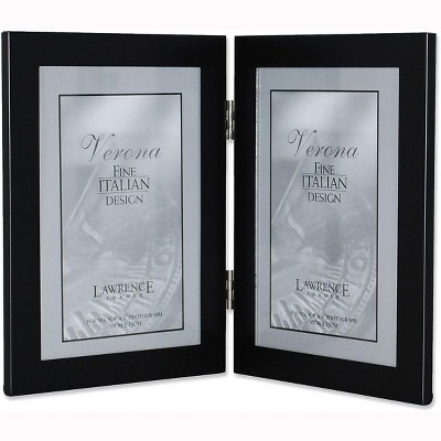 Lawrence Frames 4" x 6" Metal Black Hinged Double Picture Frame 230024