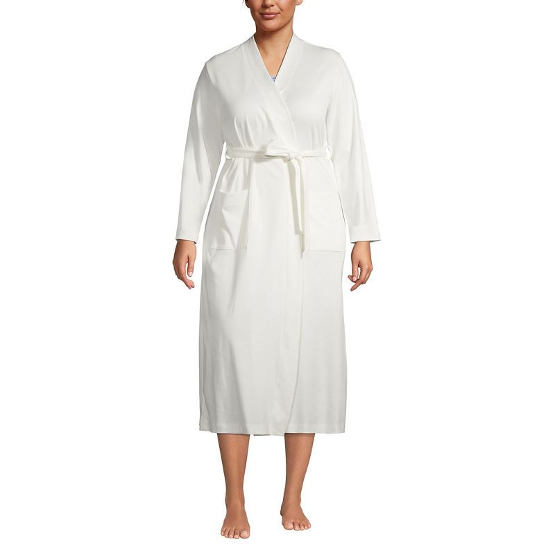 Lands' End Women's Supima Cotton Long Robe, 1 of 5