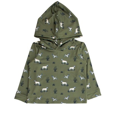 RuggedButts Baby Boys Performance Hooded Shirt - Pond Pups, 3-6m