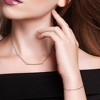 EVERLY JEWELRY | Silver Heart Charm Station Necklace and Bracelet Set -17.5 in + 8 in-Multiple Metal Color Option - 4 of 4