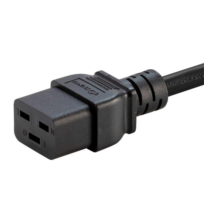 Monoprice Heavy Duty Extension Cord - 8 Feet - Black | IEC 60320 C20 to IEC 60320 C19, For Powering Servers, Routers, & other High-Output Network, 5 of 7