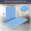 Bathroom Rug Set-2-Piece Memory Foam Bath Mats-Striped Microfiber Top-Non-Slip Absorbent Runner for Bathroom or Kitchen by Hastings Home (Blue) - 3 of 4