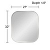 Possini Euro Design Bailey Rounded Corner Rectangular Vanity Wall Mirror Modern Beveled Brushed Gold Frame 27" Wide for Bathroom Bedroom Home Office - 4 of 4