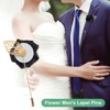 Unique Bargains Mens Golden Leaf Rose Lapel Boutonnieres Pin for Wedding 12 Pcs - 4 of 4