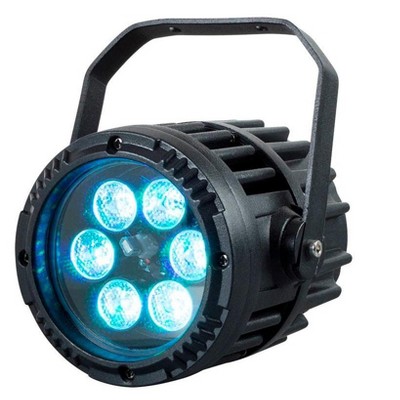 Monoprice Stage Right IR Outdoor Mini PAR 3-Watt RGB 3-in-1 LED Sound Active Party Light | IP65eatherproof rating | 16 Color Presets And 6 Functions