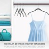OSTO 50 Pack Premium Velvet Shirt Hangers, Non-Slip Standard Hangers with Notches, Thin/Space Saving 360 Degree Stainless Steel Hook - 2 of 4