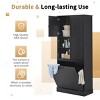 67" Tall Storage Cabinet with 2 Doors, Adjustable Shelves and Large Flip-Out Basket, Bathroom Cabinet for Living Room or Dining Room-Tanpinhause - 4 of 4