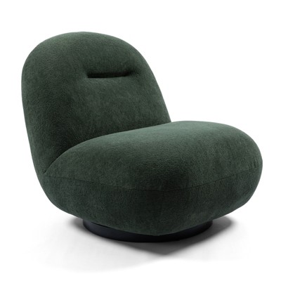 GDFStudio Oswald Modern Swivel 31.1" H Velvet Armless L-shaped Chair