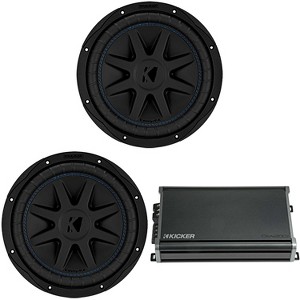 Kicker (2) 50CVX102 CompVX 10" Sub, Dual 2-Ohm & 46CXA12001 Amplifier - 1 of 4