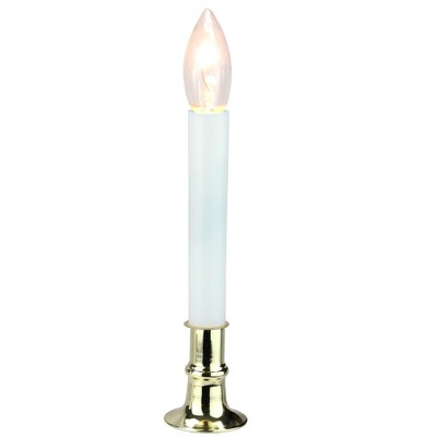 Northlight 9" White and Gold C7 Light Christmas Candle Lamp with Timer