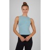 Yogalicious Womens 2 Pack Airlite Melissa Mock Neck Crop Tank - 2 of 4