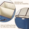 Aoibox Foldable Fabric Storage Box with Double Lid Dividers Large Home Organizer Deep Blue for Closet Office - 3 of 4