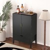TiramisuBest Modern Wine Bar Cabinet,Liquor Storage Credenza,Sideboard with Wine Racks & Stemware Holder - 3 of 4