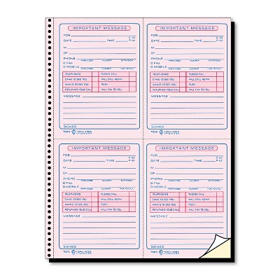 TOPS Telephone Message Book Fax/Mobile Section 5 1/2 x 3 3/16 Two-Part 400/Book 4009