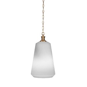 Toltec Lighting Carina 1 - Light Pendant in  New Aged Brass with 11" Opal Frosted Shade - 1 of 1