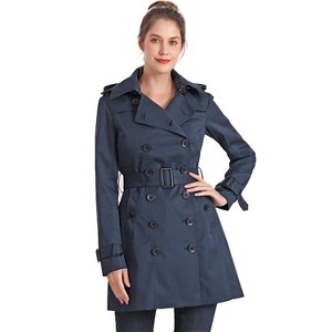 BGSD Women's Leah Hooded Mid Length Trench Coat - 1 of 4