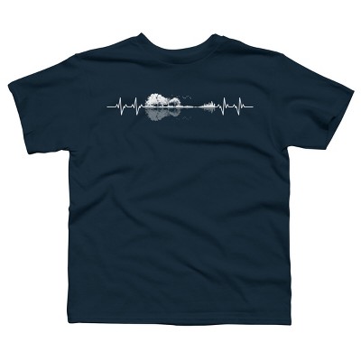 Boy's Design By Humans Nature Guitar Heart Beat By Maryedenoa T-Shirt