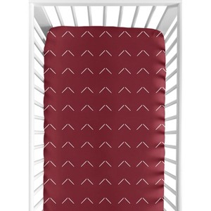 Sweet Jojo Designs Boy, Girl, Unisex/Gender Neutral Baby Fitted Crib Sheet Woodland Arrow Red and White - 1 of 4