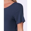 cheibear Women's Curved Hem Round Neck Short Sleeve T-shirt Dress Sleepshirt - 4 of 4