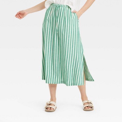 Women's Tie-Front Midi A-Line Skirt - Universal Thread™