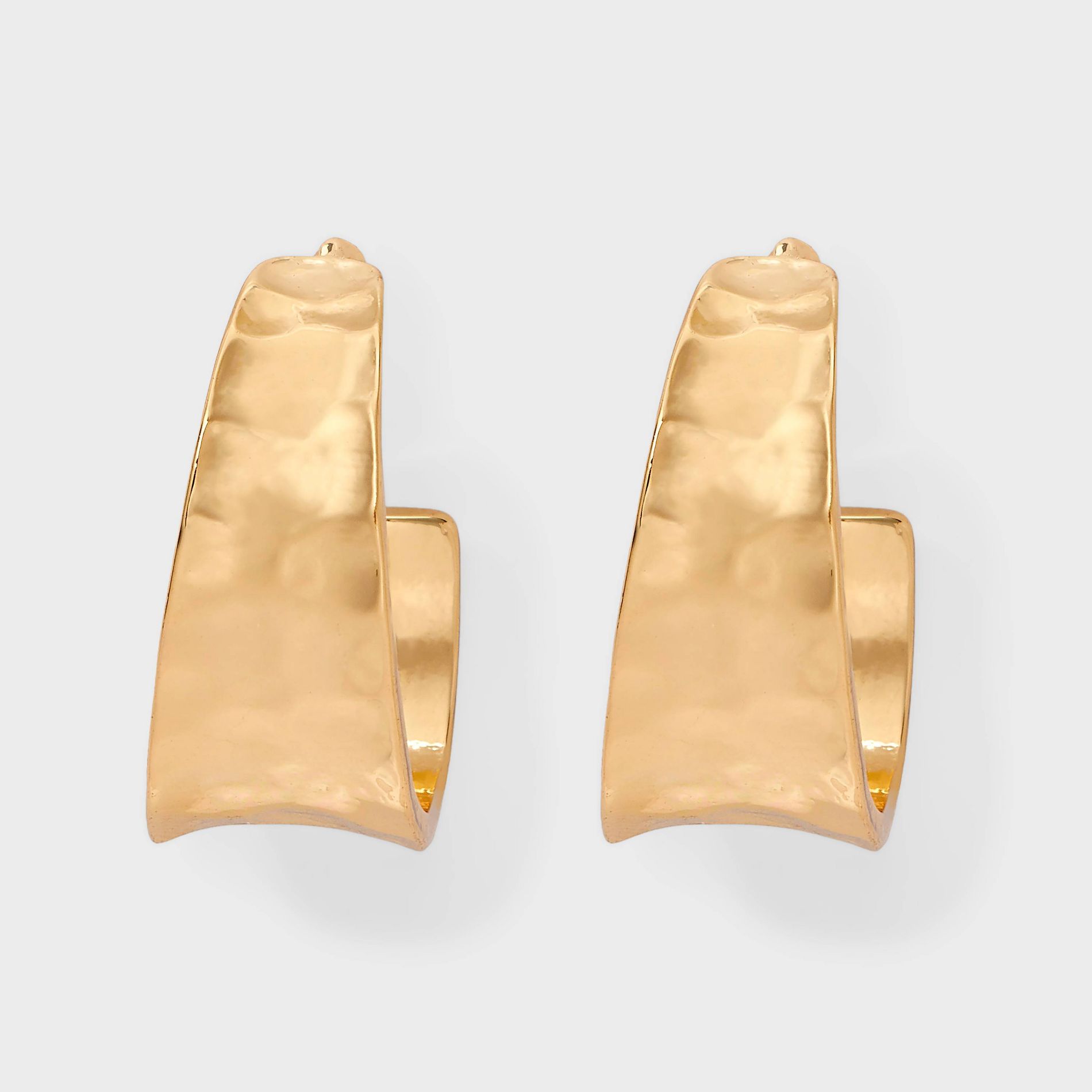 Hammer Texture Thick Hoop Earrings - Universal Thread™ Gold