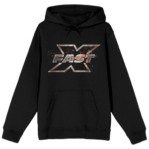 Fast & Furious Fast X Logo Long Sleeve Black Adult Hooded Sweatshirt - 1 of 3