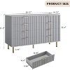 8 Drawer Dresser for Bedroom, Fluted 54" Wide Modern Chest of Drawers with Deep Drawers, Long Large Double Dresser TV Stand - 2 of 4