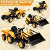 12V 3-in-1 Kids Ride On Excavator Tractor & Trailer with Remote, LED, Music, USB, Safety Belt - 2 of 4