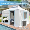 DOMETOUR 10'x12' Universal Gazebo Cover with Sidewalls & Mesh Windows, Waterproof All-Season Enclosure, White - 4 of 4
